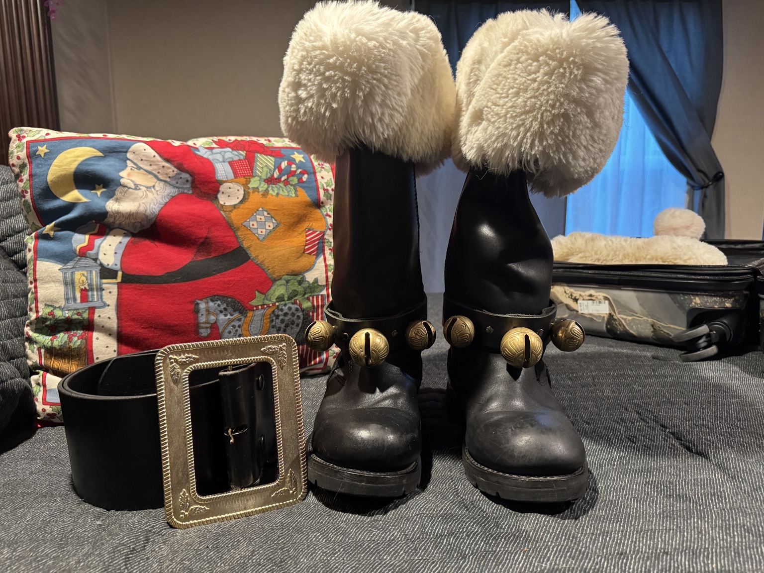 Santa Jim's custom boots and bells